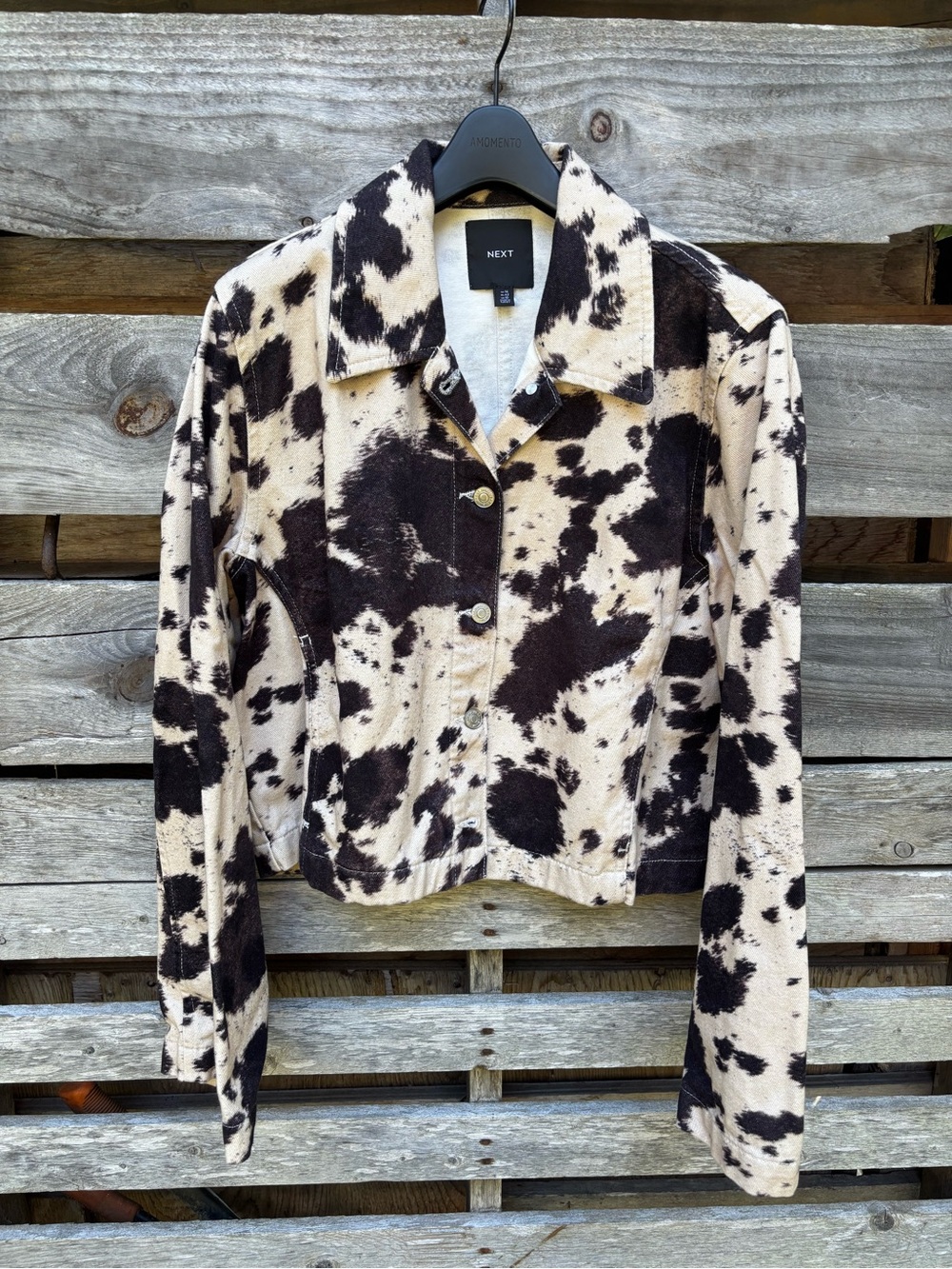 NEXT cow print denim jacket size 10 - Picture 4 of 7